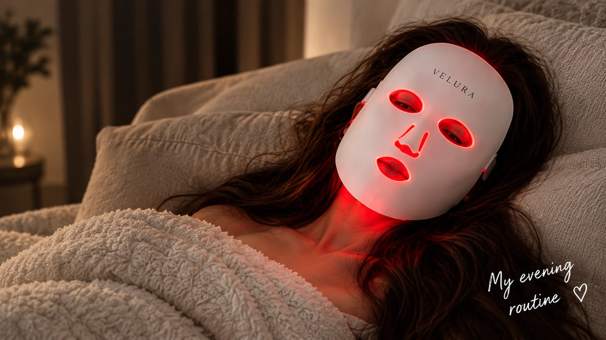 Velura LED mask evening routine