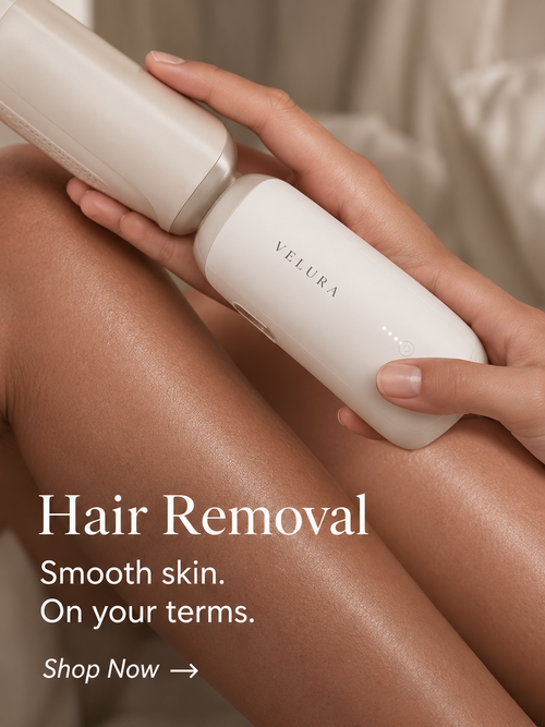 Velura hair removal routine campaign visual