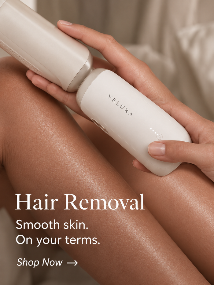 Velura hair removal routine campaign visual